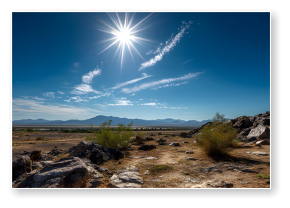 Sunrise over the desert and mountains near Dreamers RV Park in Salome, Arizona.